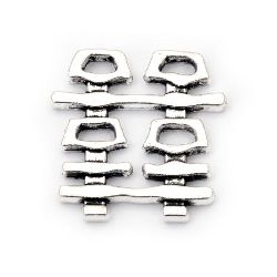 Connecting element metal 22x20.5x2 mm hole 2x4 mm color old silver -5 pieces