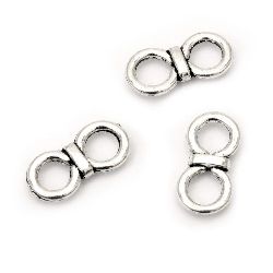 Connecting element metal 20x10x2 mm hole 5.5 mm color old silver -10 pieces