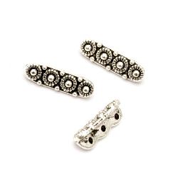 Metal spacer beads 16x8x9 mm, hole 5 mm, silver color -10 pieces