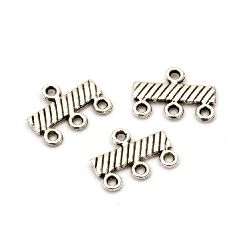 Connecting metal jewelry findings 10.5x14x1.5 mm hole 1.5 mm color silver - 10 pieces