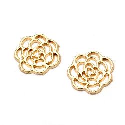 Connecting element metal flower 16x1 mm color gold -10 pieces