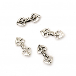 Connecting element Dorje Vajra 16x6x3.5 mm with five holes x 1.5 mm color old silver -50 pieces