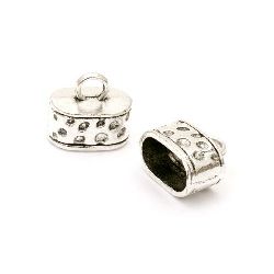 Stoc epuizat. Primeste notificare pe email cand produsul revine in stoc Palarie / vârf metalic 13x9.5x15 mm gaură 4 mm și 7x12 mm culoare argint vechi -4 bucăți
