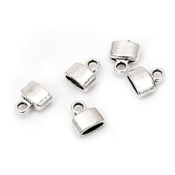 Bead metal hat / tip 9x4x8 mm hole 2 mm and 2x6 mm color silver -20 pieces