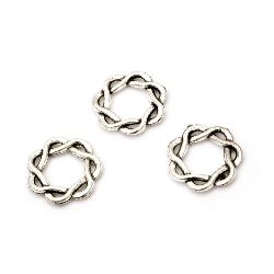 Metal ring braid 15x2 mm hole 8.5 mm silver -10 pieces