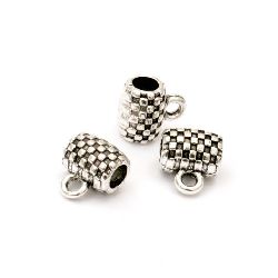 Clasp Bail Metal Beads, Antique Tibetan Silver Beads, Bead Charm for Craft Jewelry Making, 10x8x7 mm,  Hole: 2 mm - 10 pieces