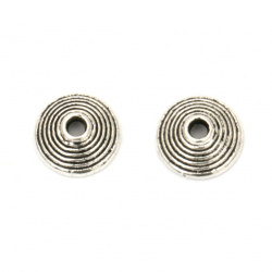 Bead metal hat 10x3 mm hole 2 mm color old silver -20 pieces