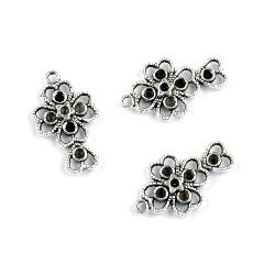 Висулка метална 24x14x2 мм дупка 2 мм цвят старо сребро -10 броя