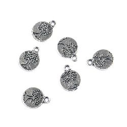 Pendant metal 15x11.5x1.5 mm hole 2 mm color old silver -10 pieces