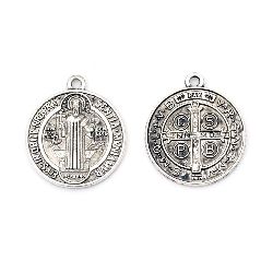 Висулка метална паричка 27x23.5x2 мм дупка 2 мм цвят старо сребро -5 броя