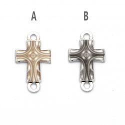 Connecting element metal cross 25x15x3 mm hole 2 mm mix -2 pieces
