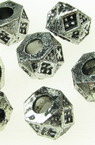 Margele metalic abacus 10x6 mm gaură 3,5 mm argintiu -50 grame ~ 150 bucăți