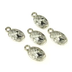 Висулка CCB 19x11 мм цвят сребро -20 грама