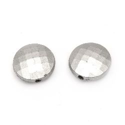 Round metallic 12x6 mm hole 2 mm multi-colored silver -20 grams