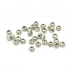 CCB Faceted Abacus Bead, 5.5x4.5 mm, Hole: 1.5 mm, Silver  - 20 grams ~ 270 pieces
