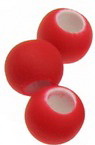 Мънисто пастел топче 8~9x6 мм дупка 4 мм червено -20 грама ~ 97 броя