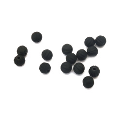 Мънисто пастел топче пъпеш 8 мм дупка 2 мм цвят черен -20 грама ~70 броя