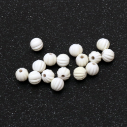 Acrylic melon bead for jewelry making 8 mm hole 2 mm color pastel white - 20 grams ±70 pieces