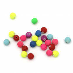 Acrylic melon bead for jewelry making 8 mm hole 2 mm color pastel mix - 20 grams ±70 pieces