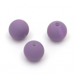 Мънисто пастел топче 12 мм дупка 2 мм цвят лилав -20 грама ~20 броя