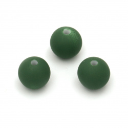 Margele cu bila acrilica pentru realizarea bijuteriilor 12 mm gaura 2 mm culoare verde pastel - 20 grame ~ 20 buc 