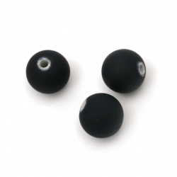 Мънисто пастел топче 12 мм дупка 2 мм цвят син тъмен -20 грама ~20 броя
