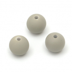 Acrylic ball bead for jewelry making 12 mm hole 2 mm color pastel gray - 20 grams ~ 20 pieces