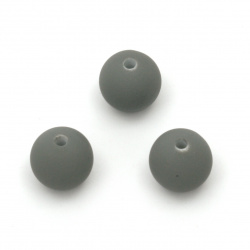 Margele cu bila acrilica pentru realizarea bijuteriilor 12 mm gaura 2 mm culoare pastel gri închis - 20 grame ~ 20 buc