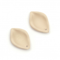Acrylic leaf pendant for jewelry making 27x18.5x5 mm hole 1.5 mm color pastel cappuccino color - 5 pieces