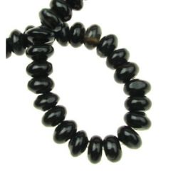 Black AGATE Rondelle Beads Strand 6x10 mm ~ 70 pcs