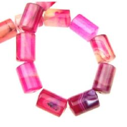 AGATE Dyed Cylinder Beads Strand Pink 13x18 mm ~ 22 pcs