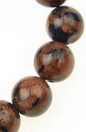 Gemstone Beads Strand, Synthetic Goldstone, Brown, Blue, Round, 10mm, 37 pcs