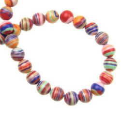 Not Available Online. You can also buy at EM ART stores and at +359 884 000 893 Gemstone Beads Strand, Synthetic Malachite, Round, Pink Mixed, 6mm, 65 pcs