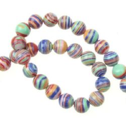Pietre semipretioase, Malahit sintetice, rotunde, roz, amestecate, 8mm, 48 buc