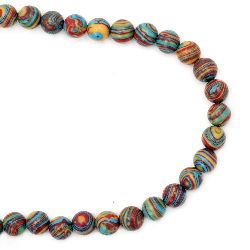 Not Available Online. You can also buy at EM ART stores and at +359 884 000 893 Gemstone Beads Strand, Synthetic Malachite, Round, Blue, 8mm, 51 pcs