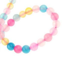 Colorful Assorted Agate Beads Strand – 6 mm Round ~63 pcs, Perfect for Vibrant and Creative Jewelry Designs