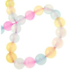 Κορδόνι με χάντρες από αχάτη ανάμικτες – Στρογγυλές 8 mm, ~46 τεμ., ιδανικές για πολύχρωμα και δημιουργικά DIY κοσμήματα