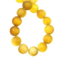 AGATE Round Beads Strand, Dyed and Frosted, Yellow 8mm ~ 49 pcs