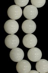 Наниз мъниста полускъпоценен камък ЖАДЕИТ натурален бял топче 10 мм ~38 броя
