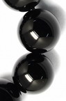 Наниз мъниста полускъпоценен камък ОБСИДИАН натурален топче 10 мм ~37 броя