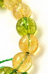 Natural Assorted Quartz Round Beads Strand, Citrine, Ringwoodite 10mm ~ 18 pieces