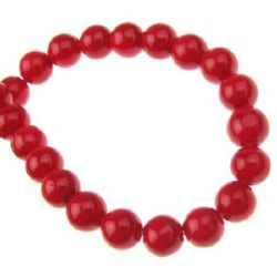 Coral semi-precious stone, red colored bead strand 6 mm ~ 69 pieces