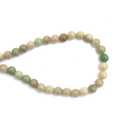 String of Semi-Precious Stone Beads Natural JADEITE Grade A,  Ball: 8 mm ~ 48 pieces