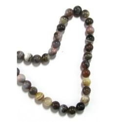 Șirag de mărgele din piatră semiprețioasă Agat dantelat dungat – rotunde 8 mm, ~50 buc, pentru bijuterii handmade unice