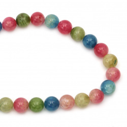 ASSORTED Ball-shaped Natural Stone Beads Strand / AGATE,14 mm ± 28 pieces