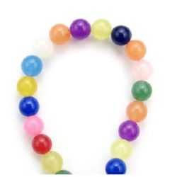 Not Available Online. You can also buy at EM ART stores and at +359 884 000 893 Gemstone Beads Strand, Jadeite, Round, Mixed Color, 8mm, ~50 pcs
