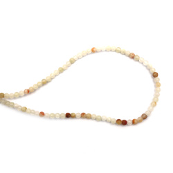 Gemstone Beads Strand, Jade, Round, White, 4mm, ~95 pcs