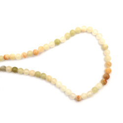 Gemstone Beads Strand, Jade, Round, White, 6mm, ~60 pcs