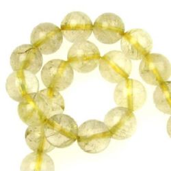 Natural, Rutilated Quartz Round Beads Strand 10mm ~ 40 pieces