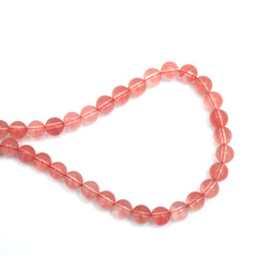 String of Semi-Precious Stone Beads CHERRY QUARTZ Extra Quality, Ball: 8 mm ~ 46 pieces